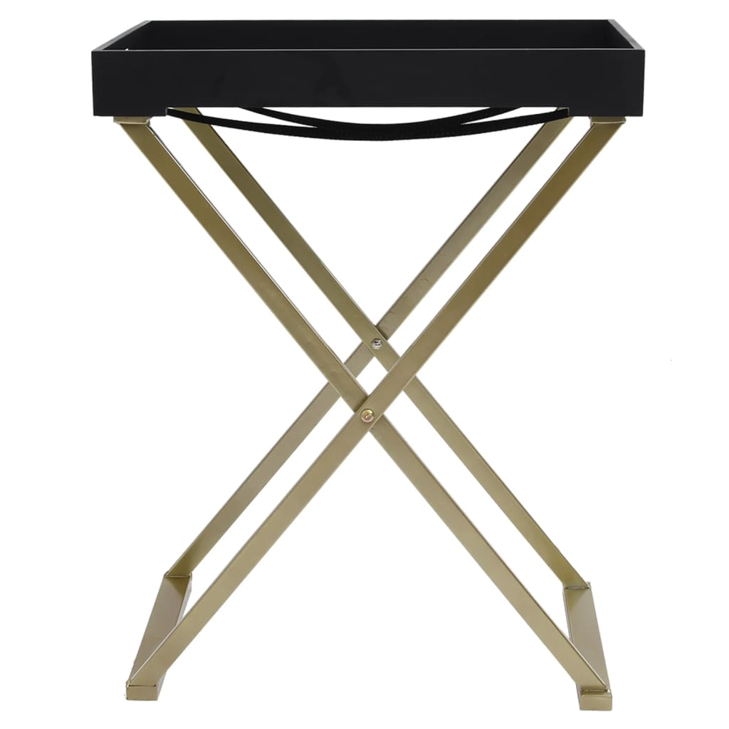 vidaXL Mesa dobrável 48x34x61 cm MDF dourado e preto