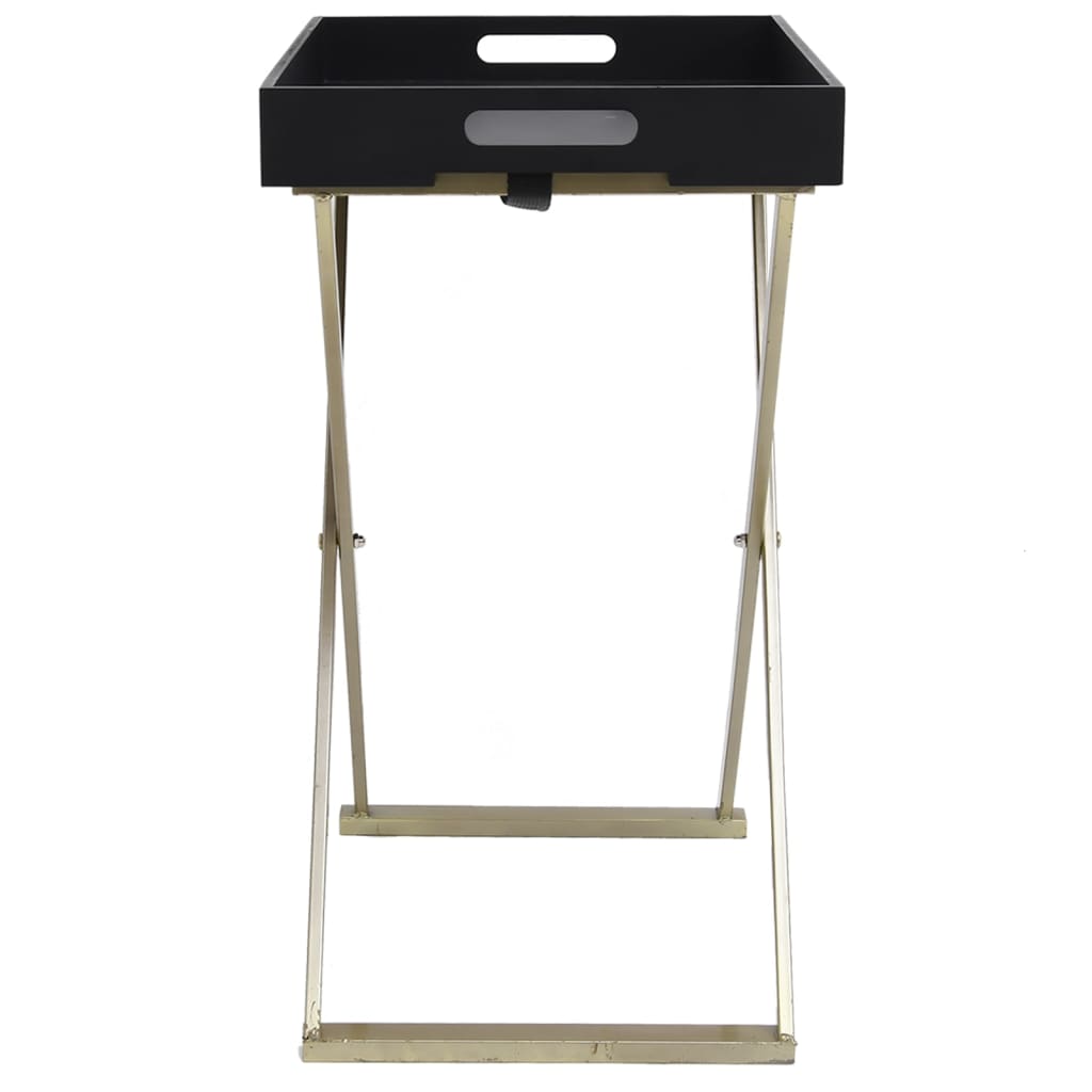 vidaXL Mesa dobrável 48x34x61 cm MDF dourado e preto