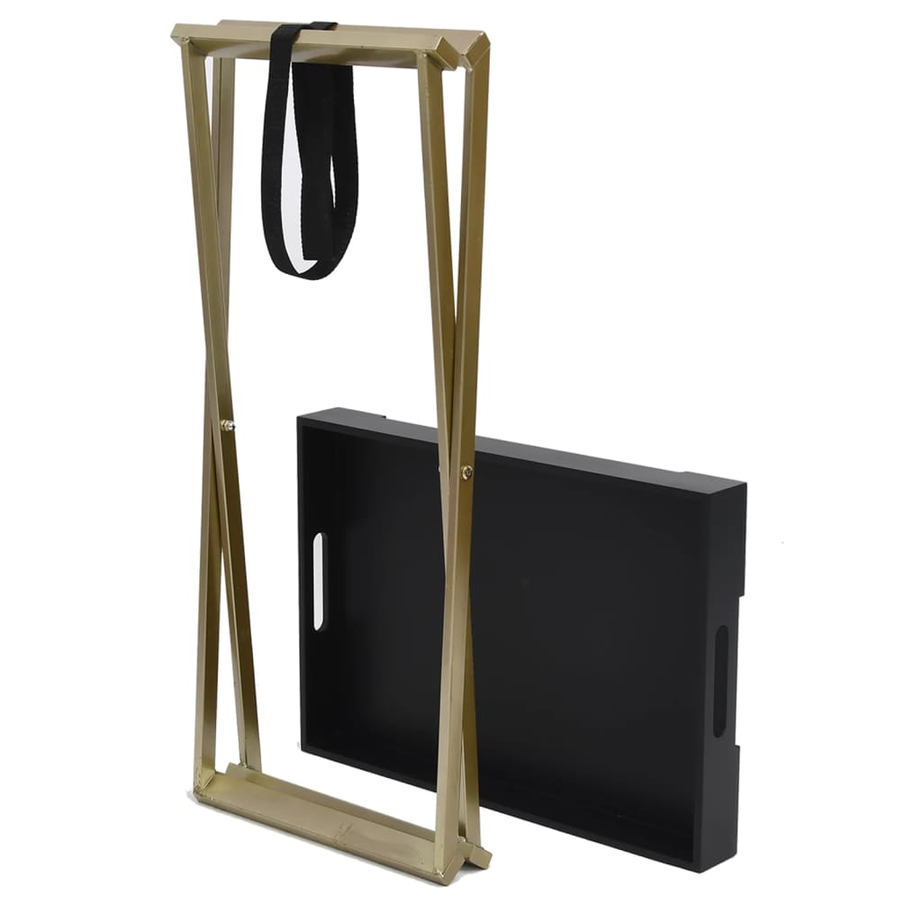 vidaXL Mesa dobrável 48x34x61 cm MDF dourado e preto