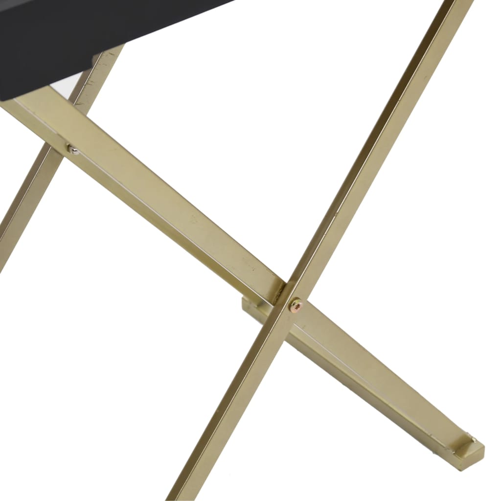 vidaXL Mesa dobrável 48x34x61 cm MDF dourado e preto