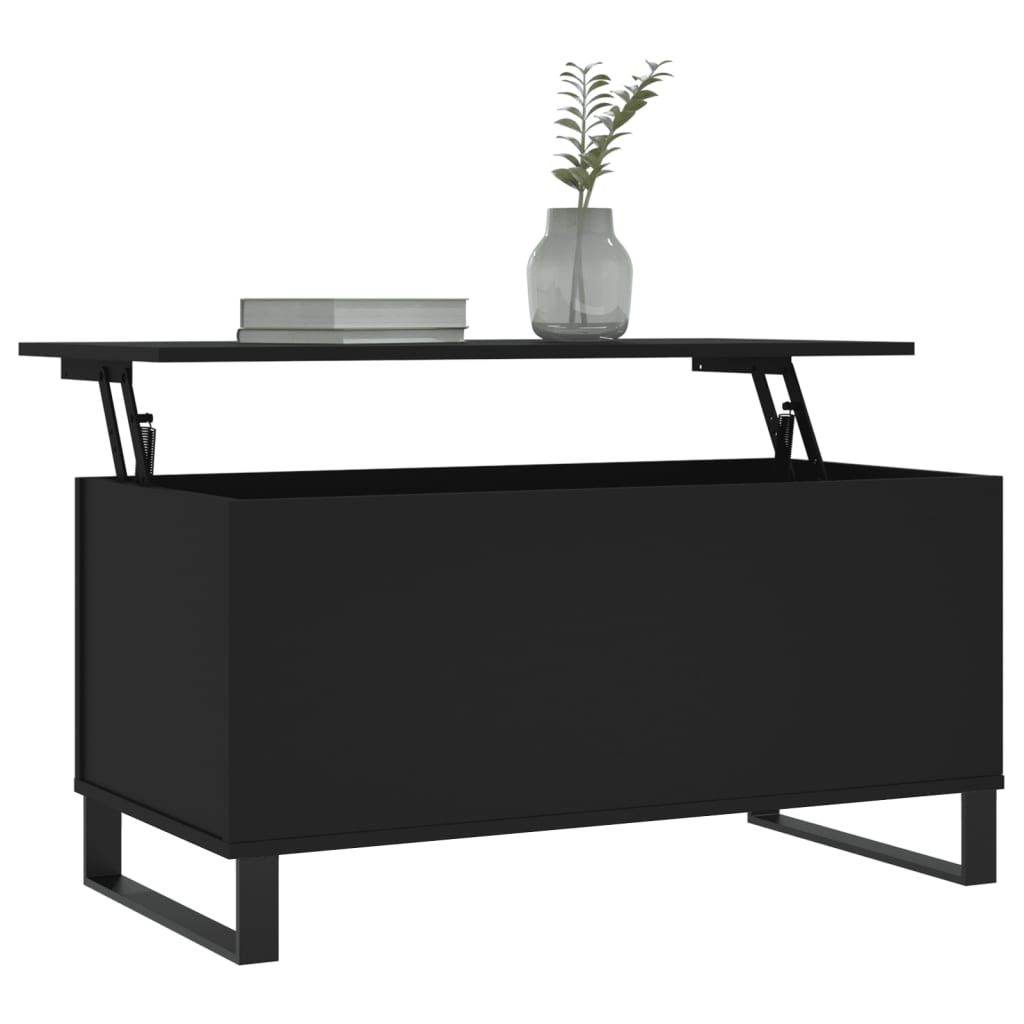 vidaXL Mesa de centro 90x44,5x45 cm derivados de madeira preto