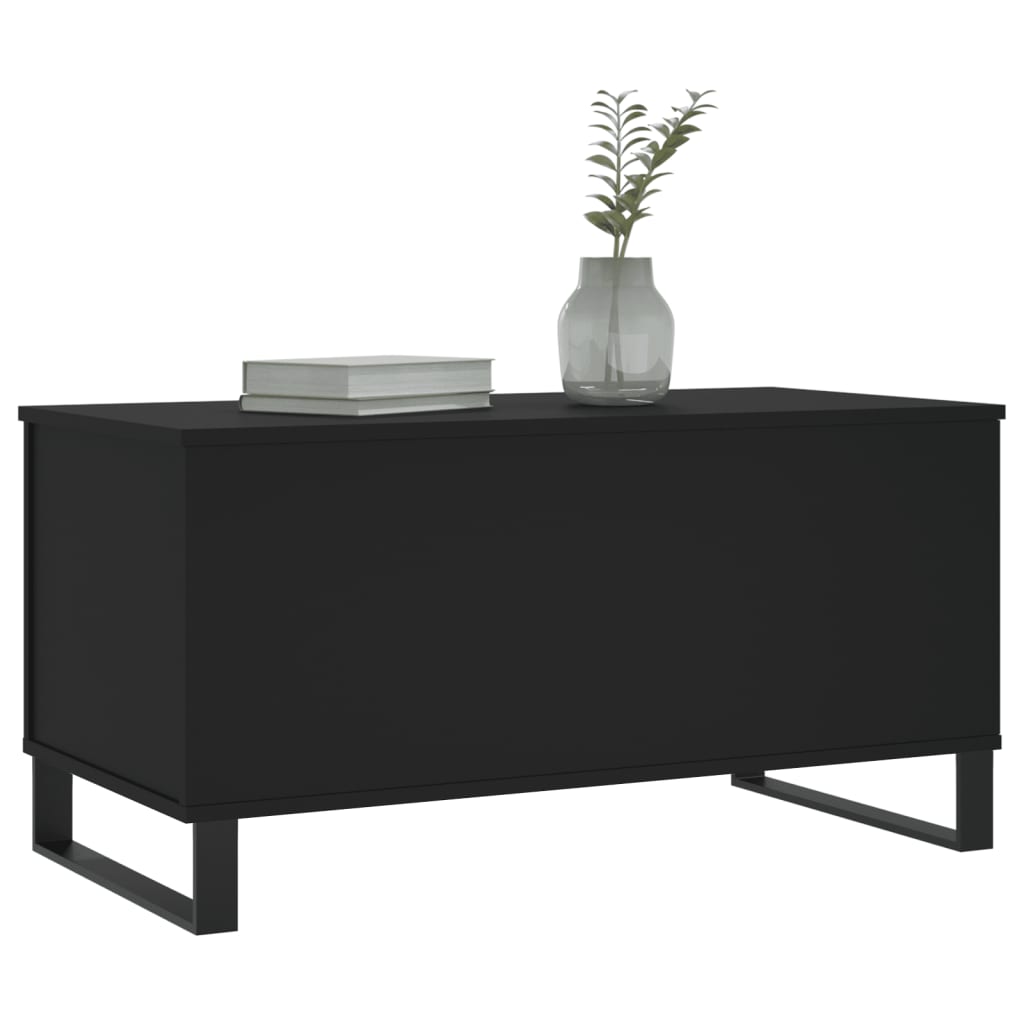 vidaXL Mesa de centro 90x44,5x45 cm derivados de madeira preto