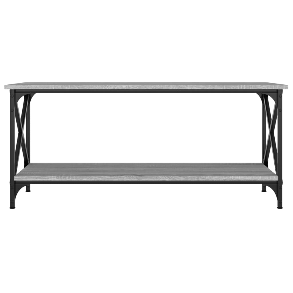 vidaXL Mesa de centro 100x45x45cm derivados madeira/ferro cinza sonoma