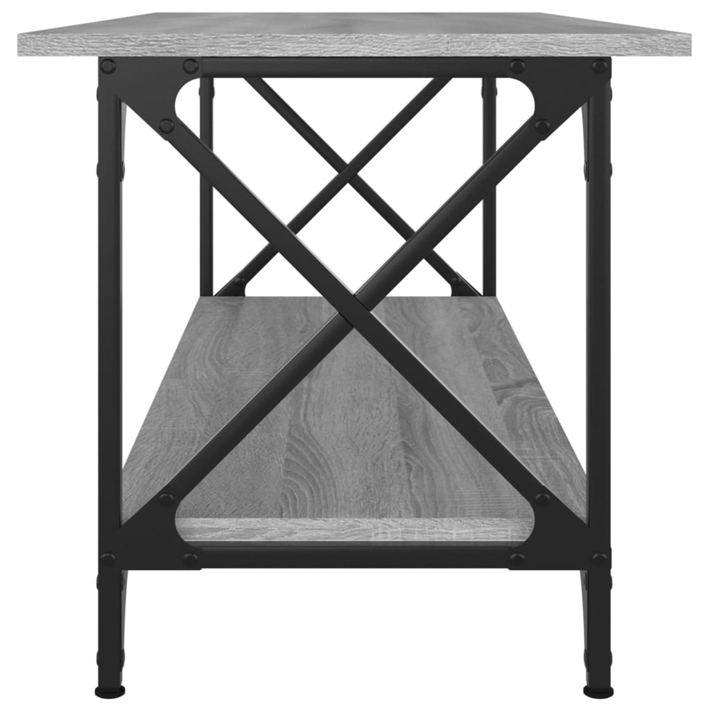 vidaXL Mesa de centro 100x45x45cm derivados madeira/ferro cinza sonoma