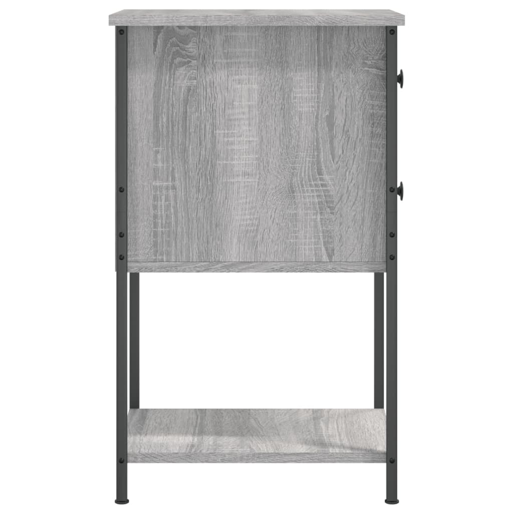 vidaXL Mesa de cabeceira 32x42x70 cm derivados madeira sonoma cinza