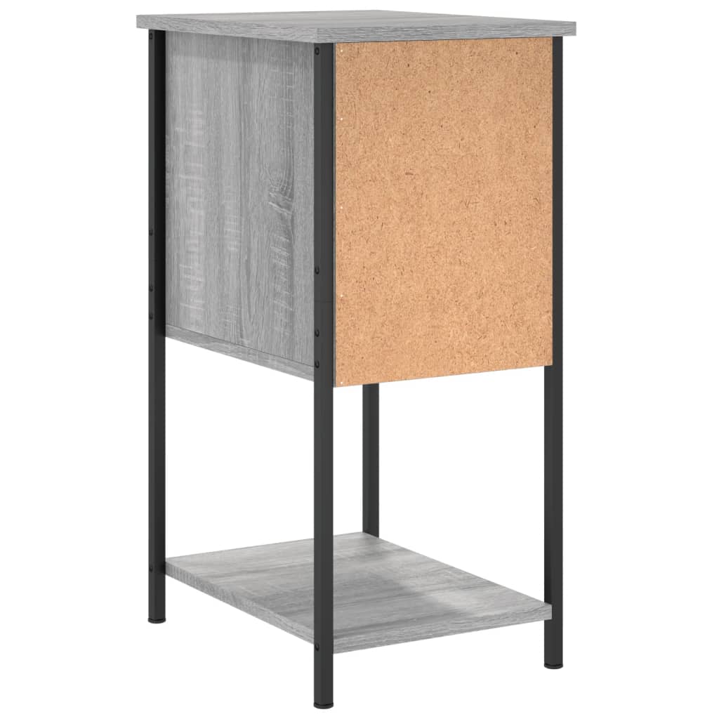 vidaXL Mesa de cabeceira 32x42x70 cm derivados madeira sonoma cinza