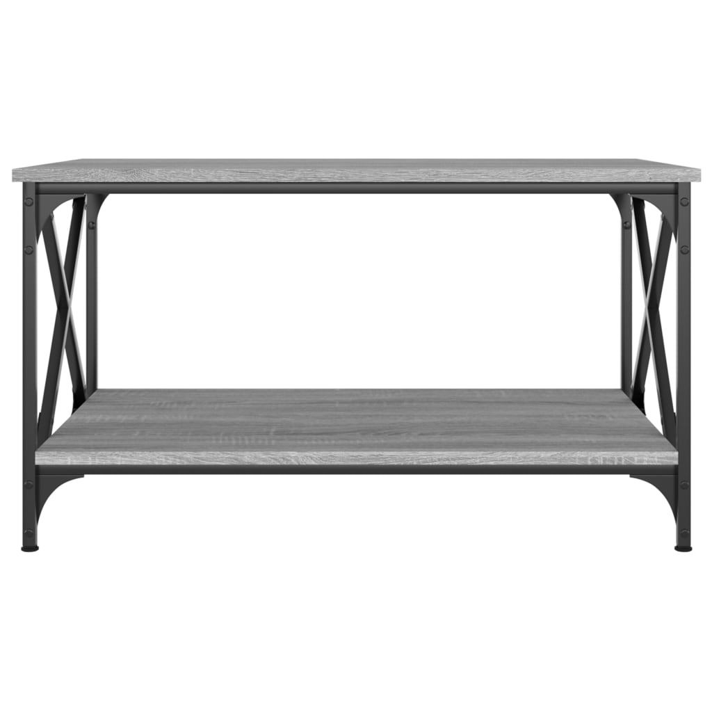 vidaXL Mesa de centro 80x50x45 cm derivados madeira/ferro cinza sonoma