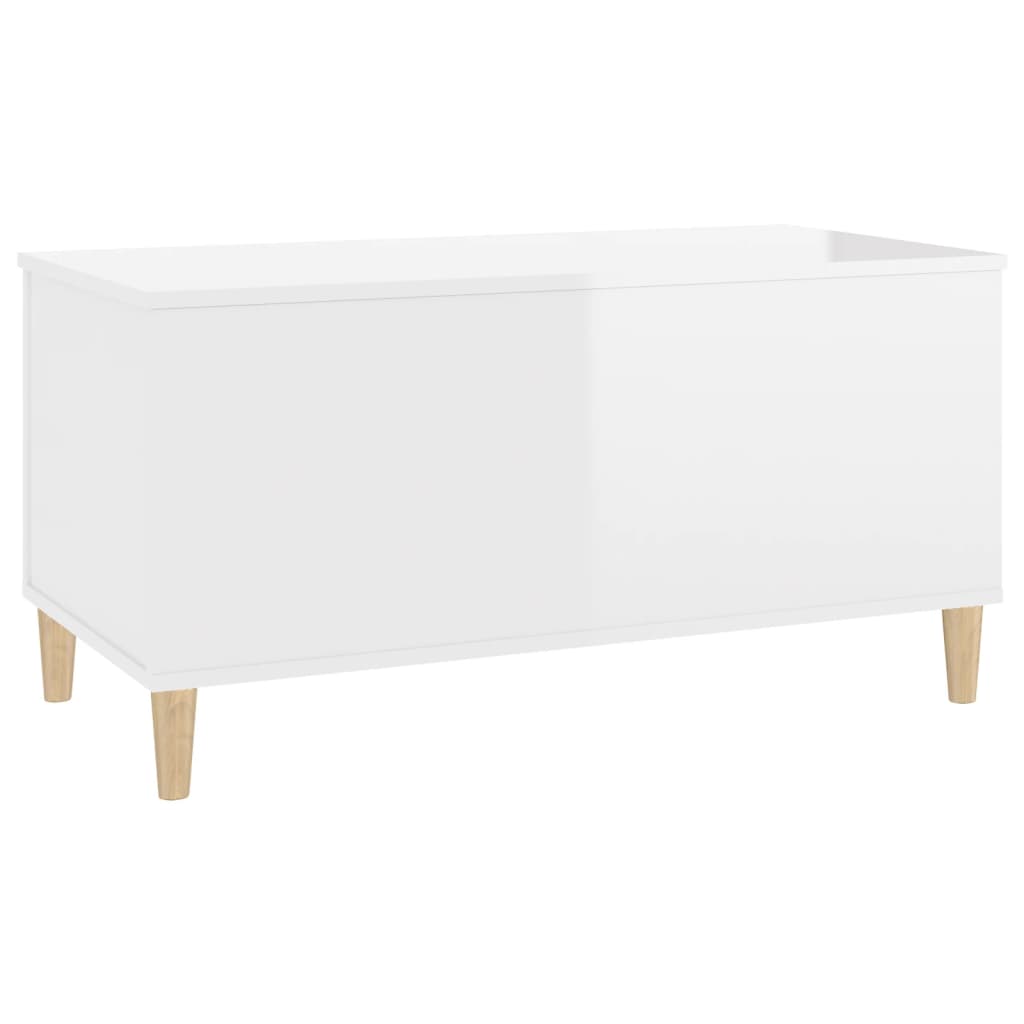 vidaXL Mesa centro 90x44,5x45 cm derivados de madeira branco brilhante