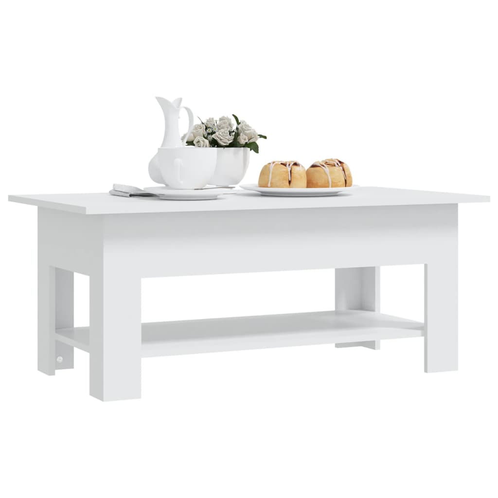 vidaXL Mesa de centro 102x55x42 cm aglomerado branco