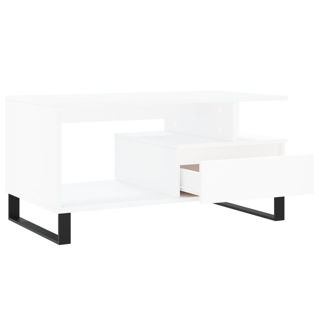 vidaXL Mesa de centro 90x49x45 cm derivados de madeira branco