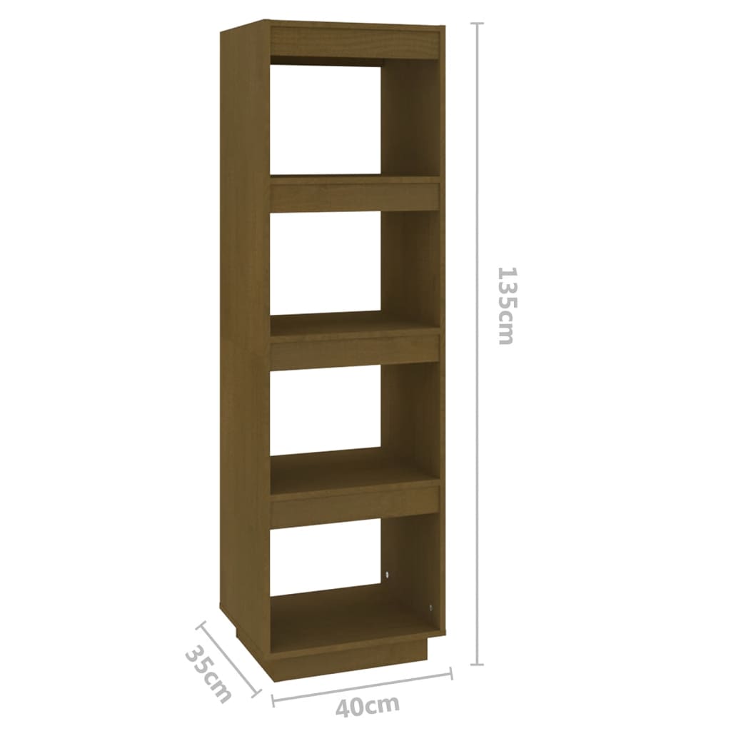 vidaXL Estante/divisória 40x35x135 cm pinho maciço castanho mel