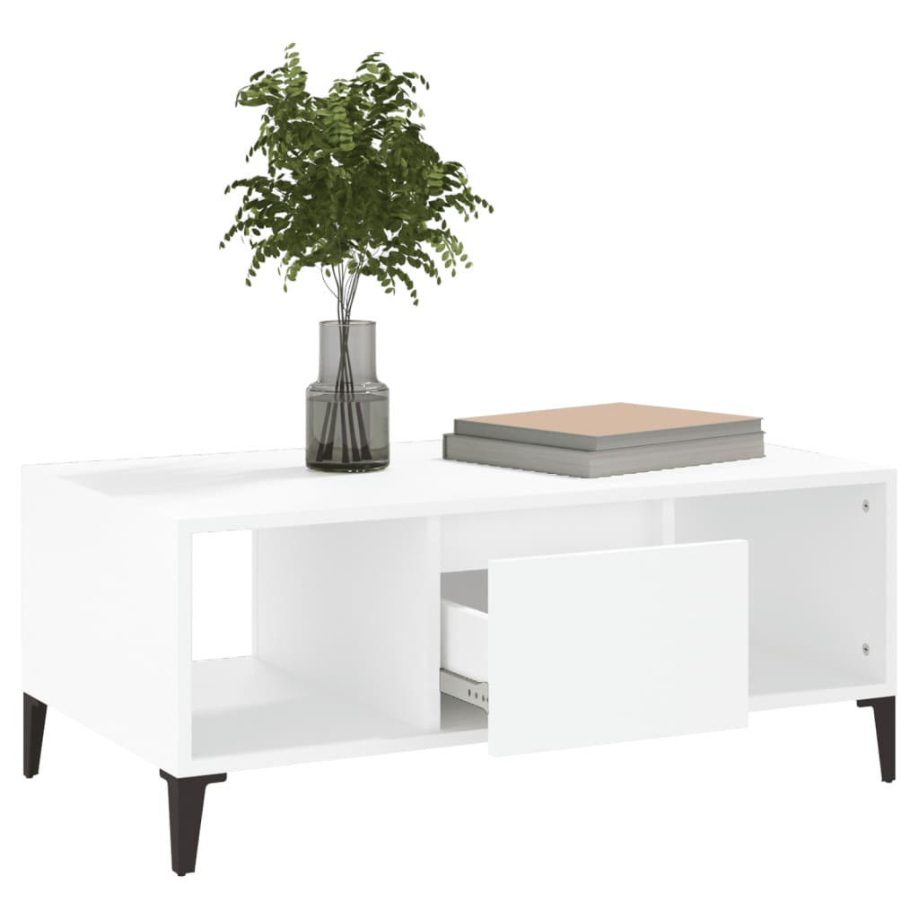 vidaXL Mesa de centro 90x50x36,5 cm derivados de madeira branco