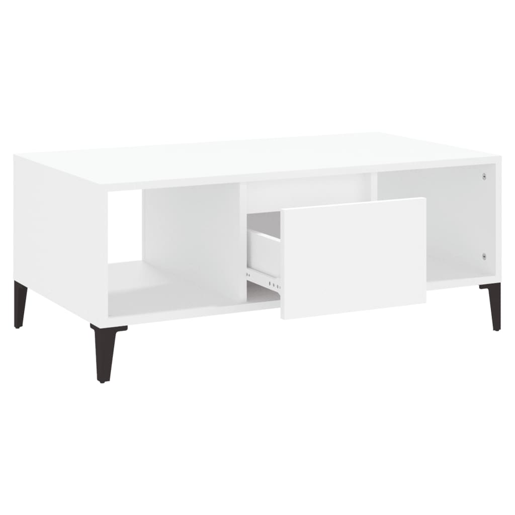 vidaXL Mesa de centro 90x50x36,5 cm derivados de madeira branco