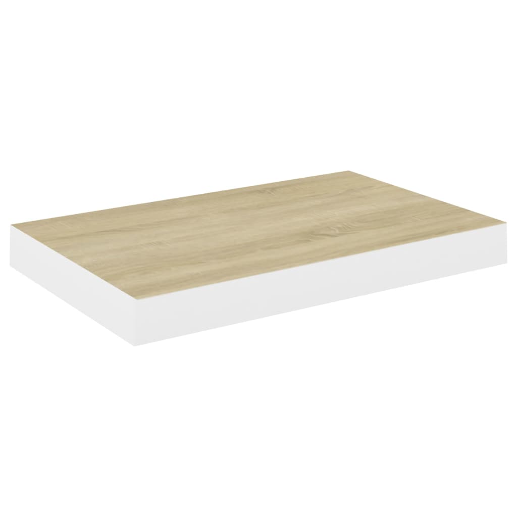 vidaXL Prateleiras de parede 2 pcs 40x23x3,8 cm MDF carvalho e branco