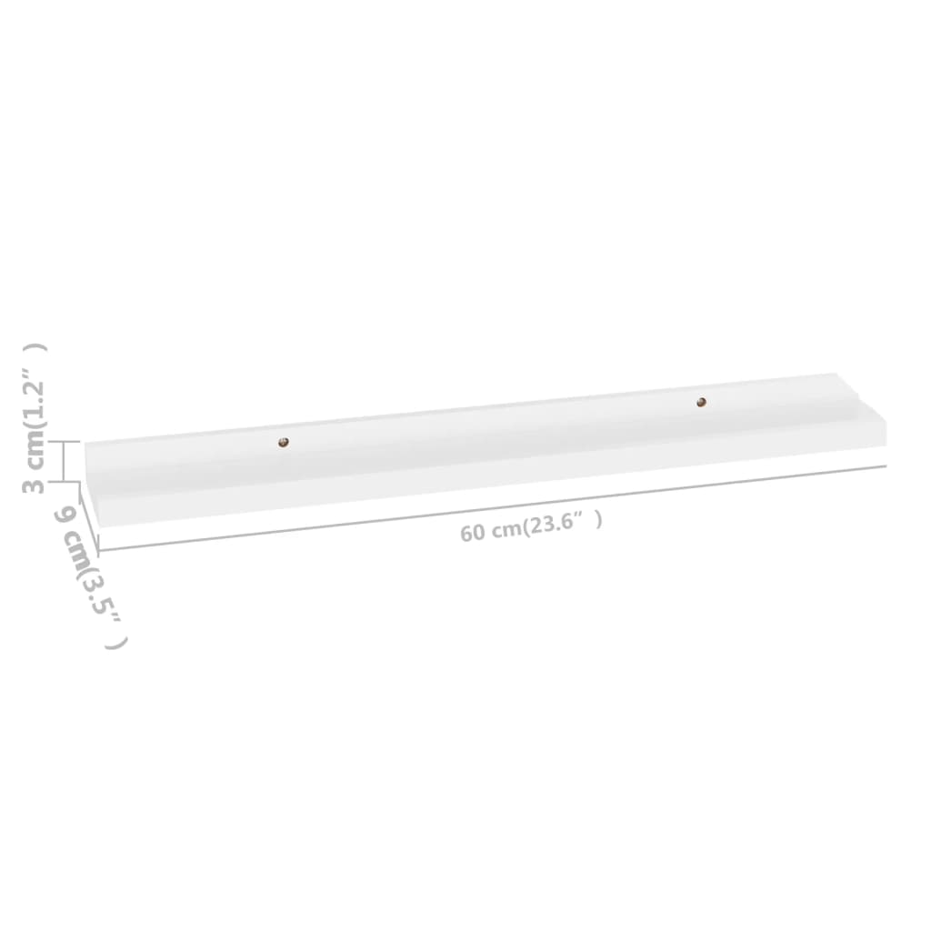 vidaXL Prateleiras de parede 4 pcs 60x9x3 cm branco