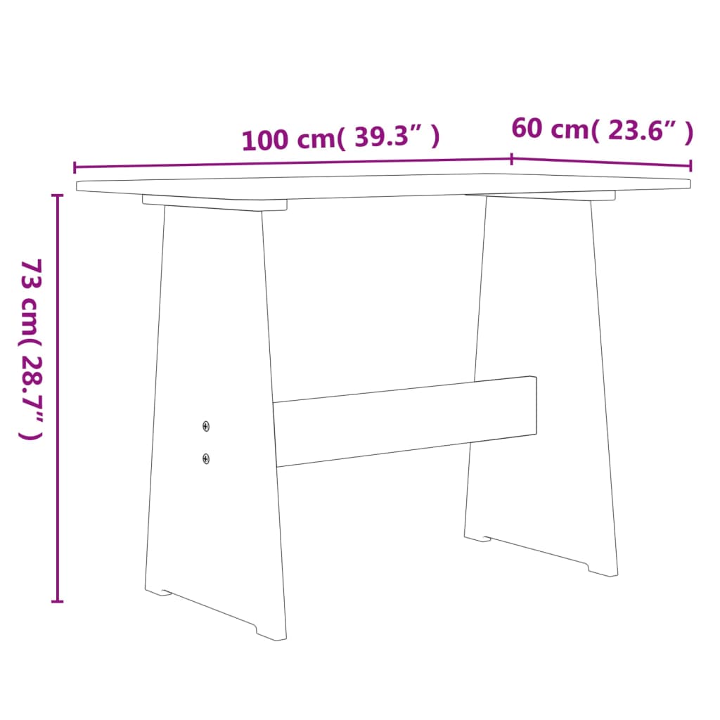 vidaXL Mesa de jantar com banco pinho maciço castanho mel/cinzento