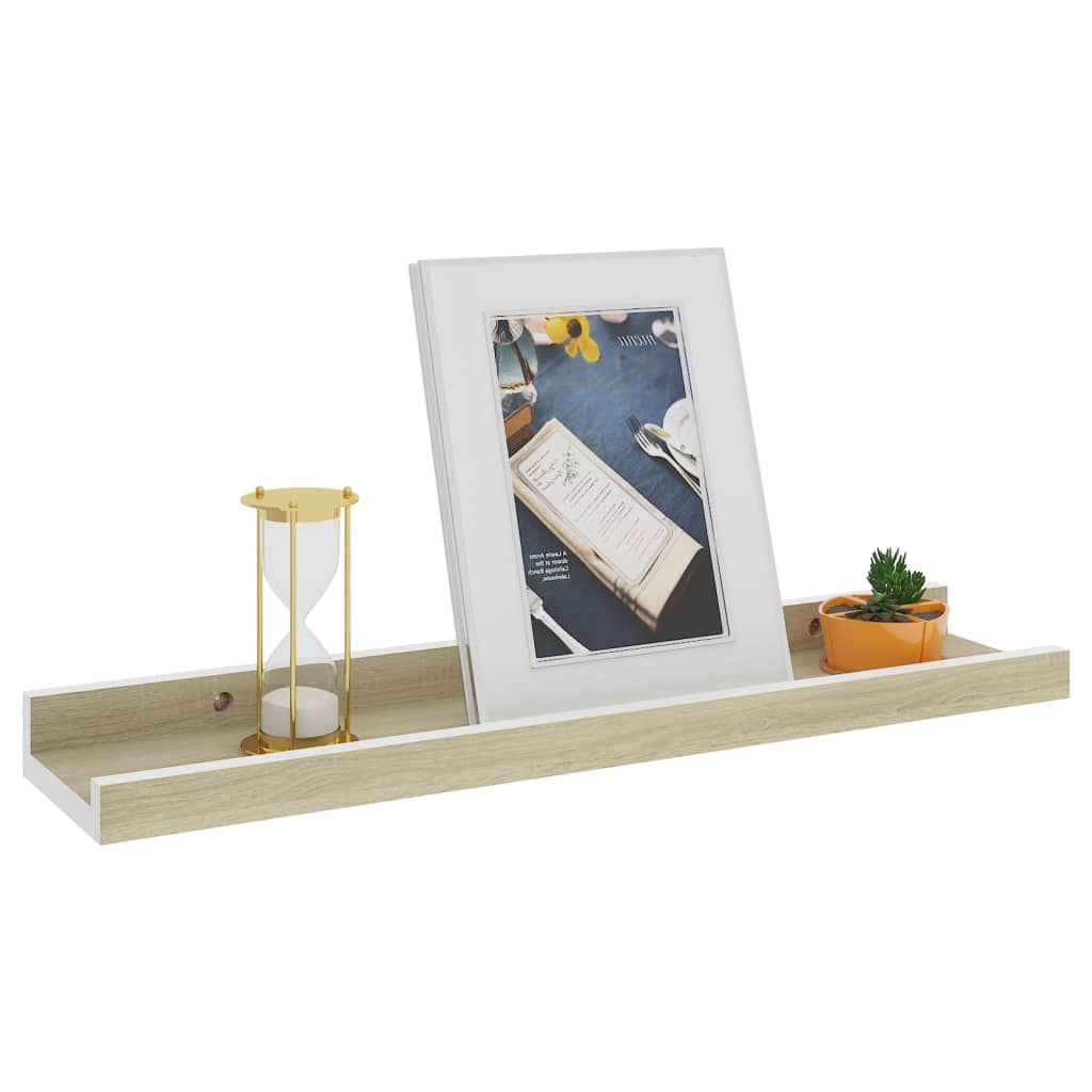 vidaXL Prateleiras de parede 4 pcs 40x9x3 cm branco e carvalho sonoma