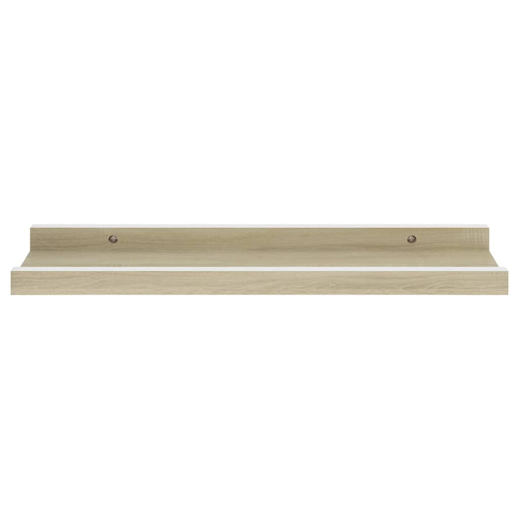 vidaXL Prateleiras de parede 4 pcs 40x9x3 cm branco e carvalho sonoma