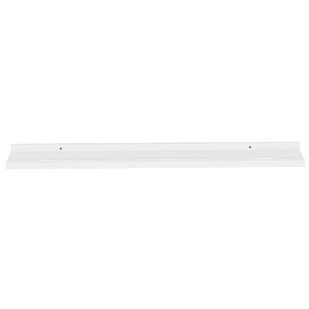 vidaXL Prateleiras de parede 4 pcs 100x9x3 cm branco brilhante