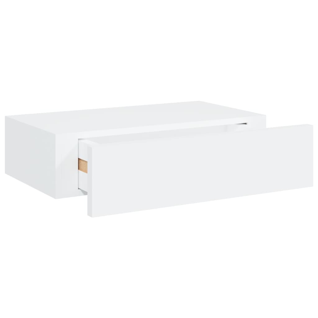 vidaXL Prateleiras de parede com gavetas 2pcs MDF 40x23,5x10 cm branco