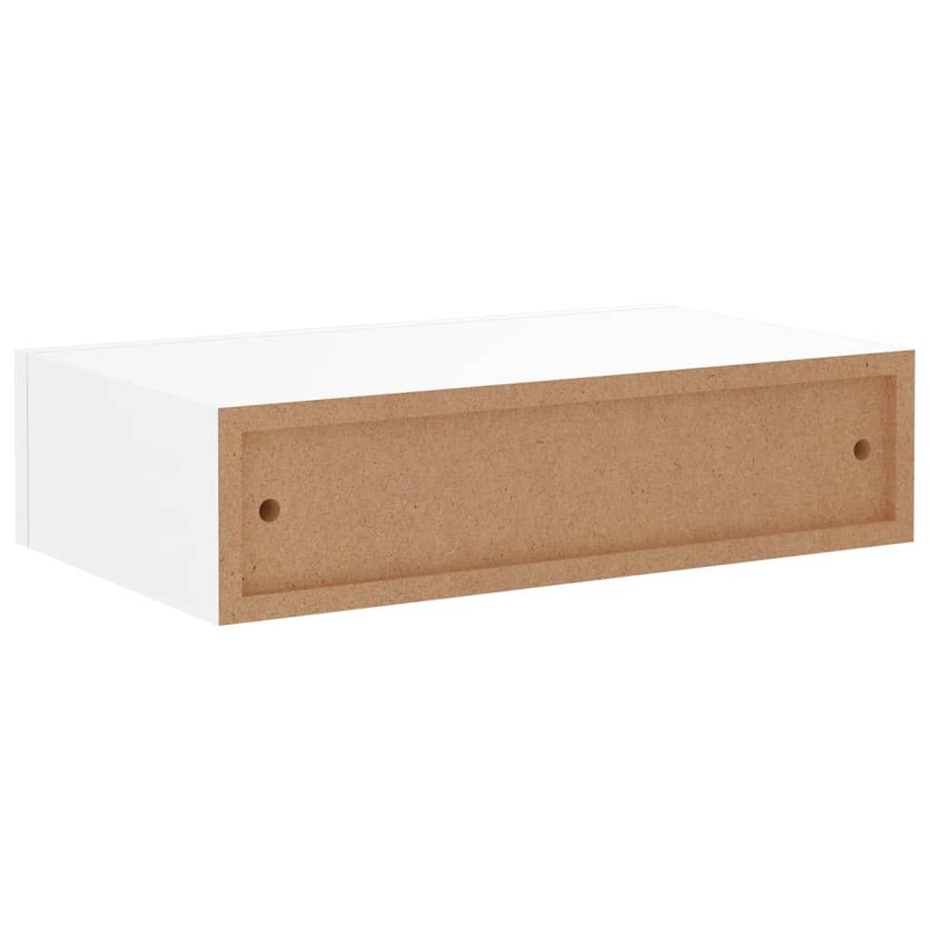 vidaXL Prateleiras de parede com gavetas 2pcs MDF 40x23,5x10 cm branco