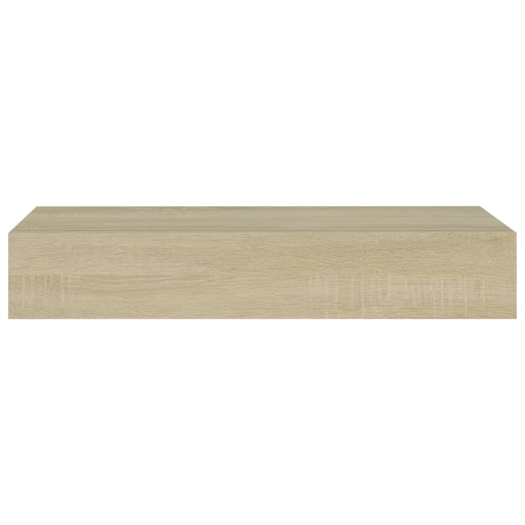 vidaXL Prateleira de parede com gaveta MDF 60x23,5x10 cm cor carvalho