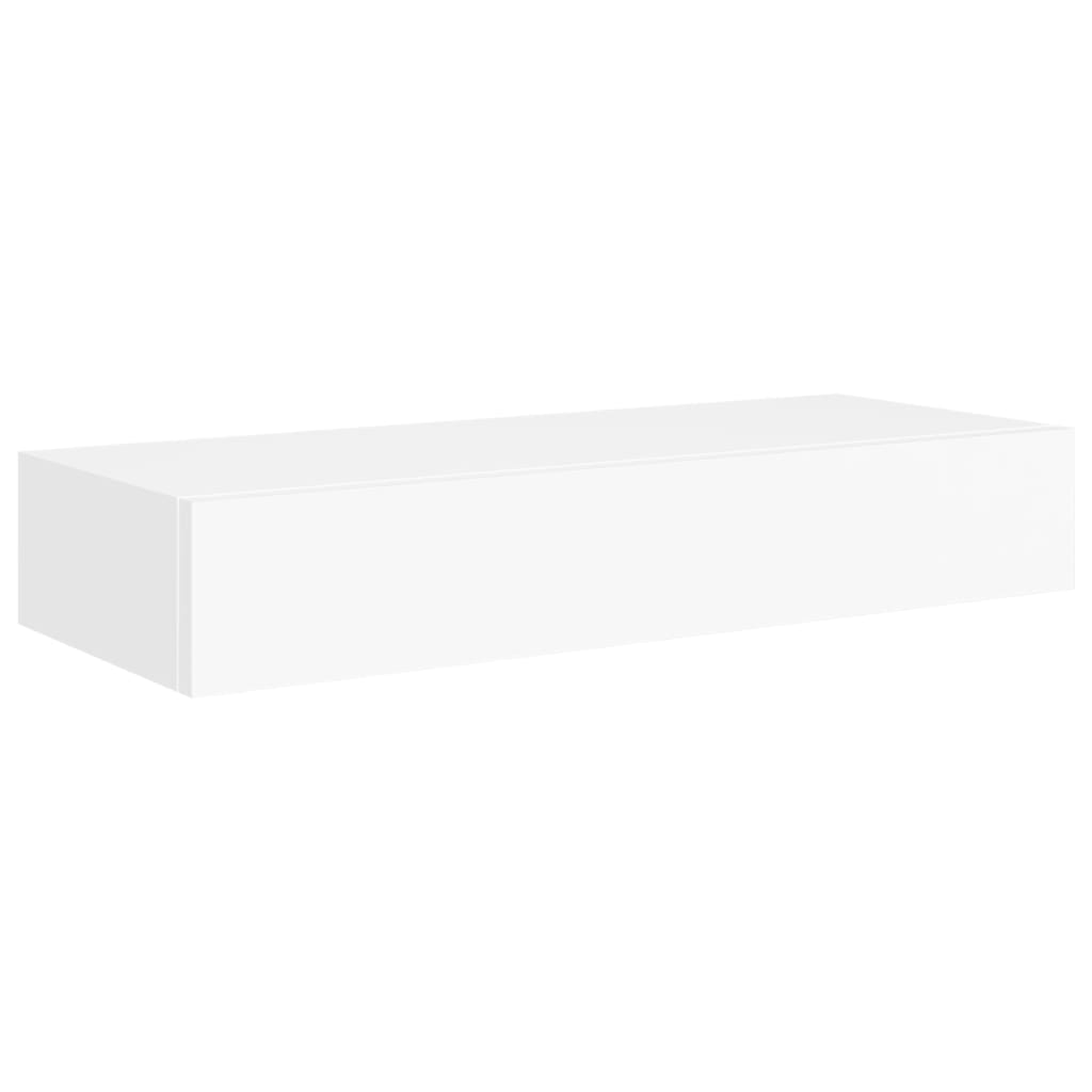 vidaXL Prateleiras de parede com gavetas 2pcs MDF 60x23,5x10 cm branco