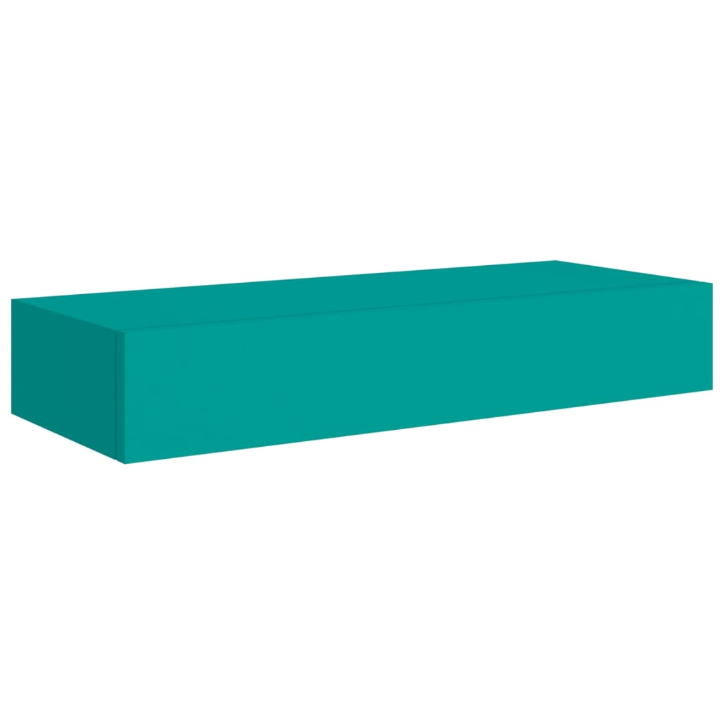 vidaXL Prateleiras de parede c/ gavetas 2 pcs MDF 60x23,5x10 cm azul