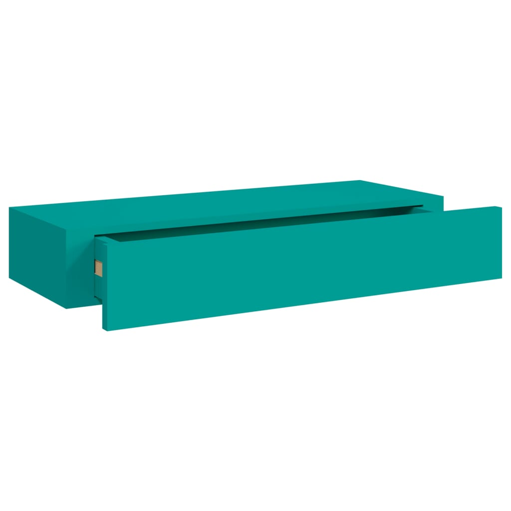 vidaXL Prateleiras de parede c/ gavetas 2 pcs MDF 60x23,5x10 cm azul