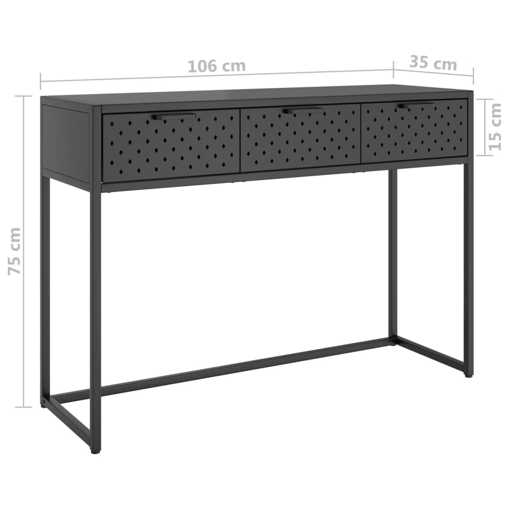 vidaXL Mesa consola 106x35x75 cm aço antracite