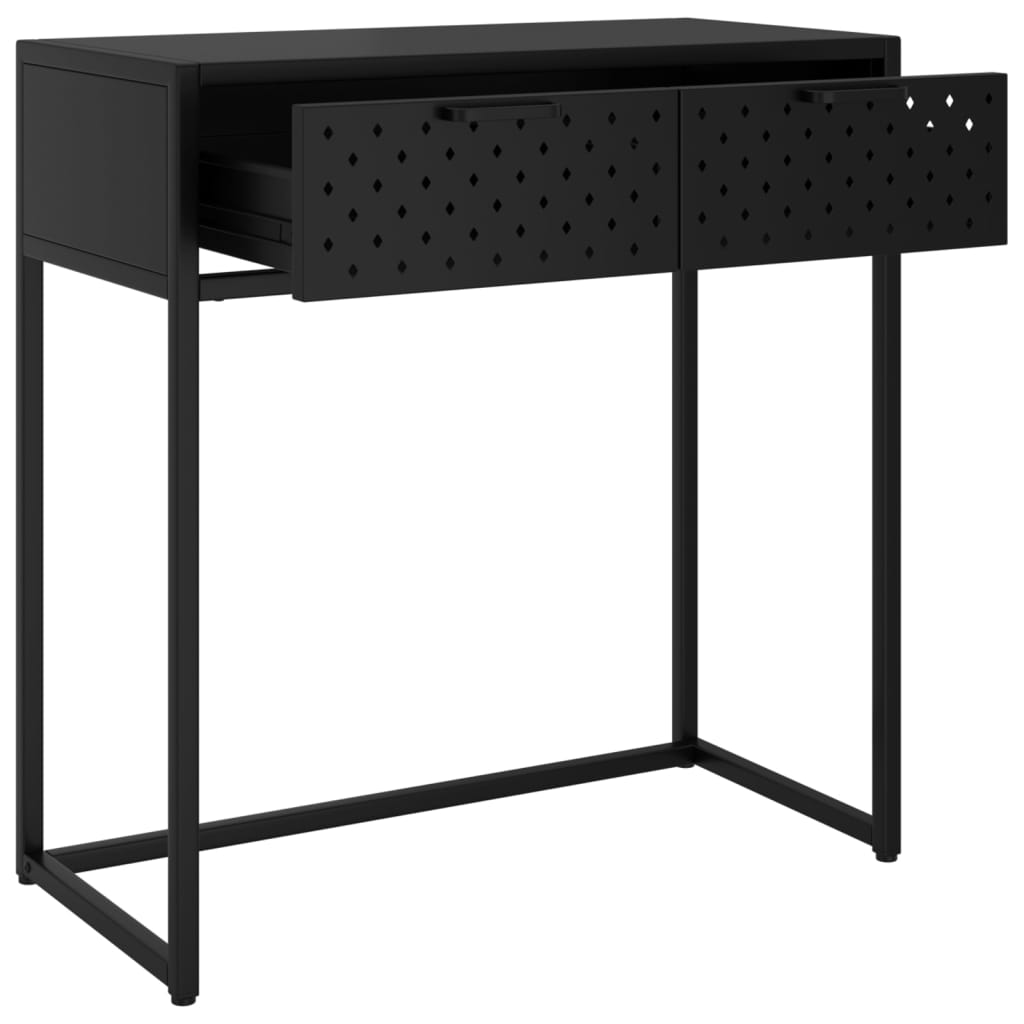 vidaXL Mesa consola 72x35x75 cm aço preto