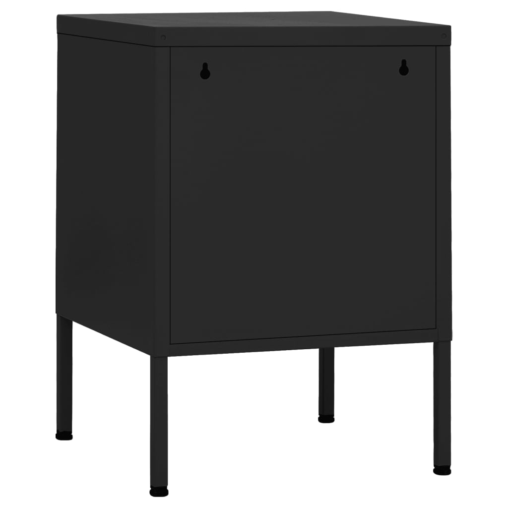 vidaXL Mesa de cabeceira 35x35x51 cm aço preto