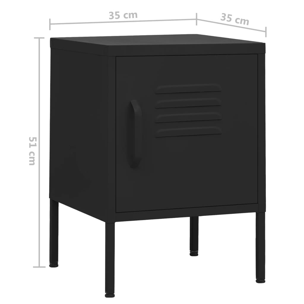 vidaXL Mesa de cabeceira 35x35x51 cm aço preto