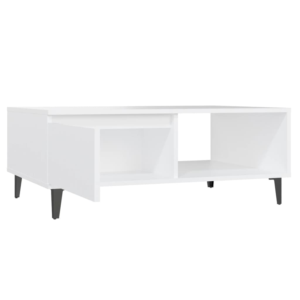 vidaXL Mesa de centro 90x60x35 cm contraplacado branco