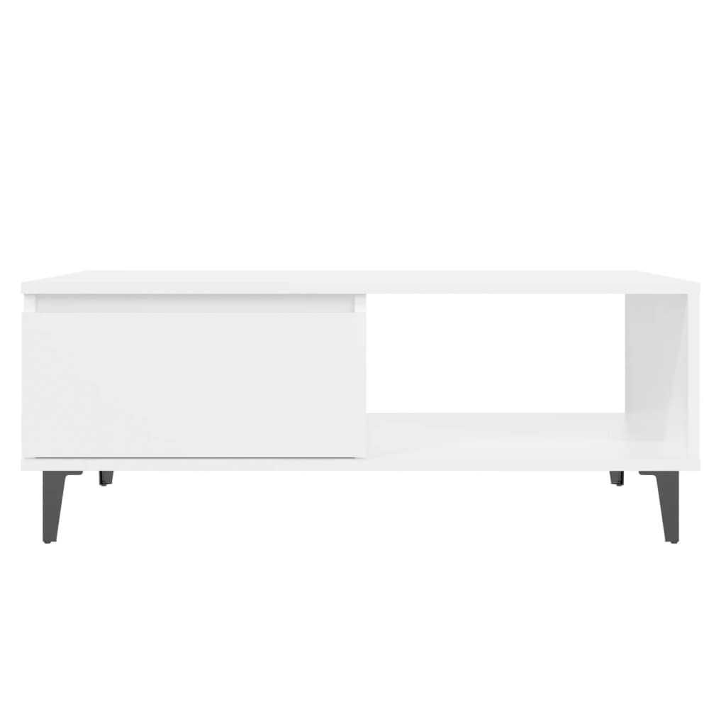 vidaXL Mesa de centro 90x60x35 cm contraplacado branco