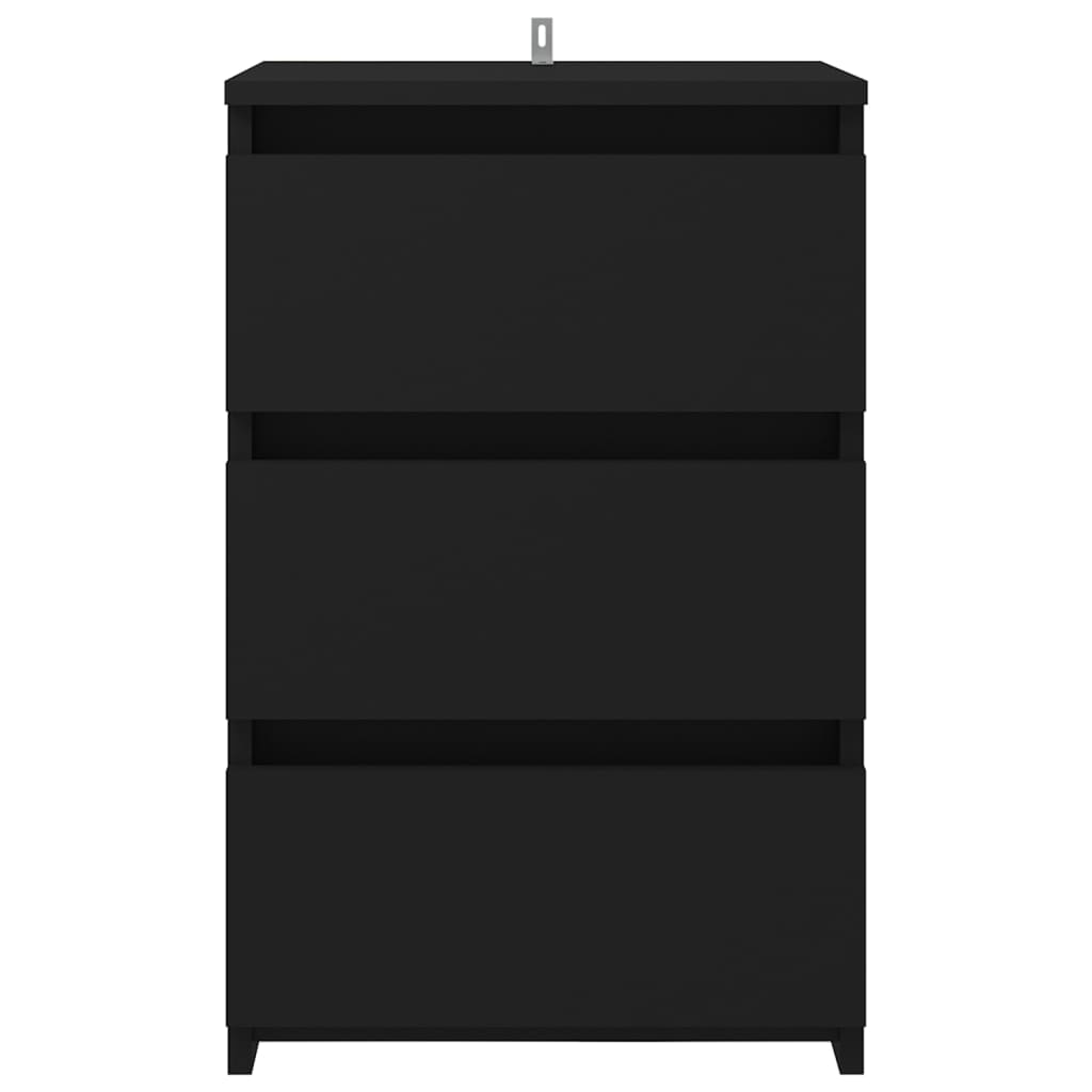 vidaXL Mesa de cabeceira 40x35x62,5 cm contraplacado preto