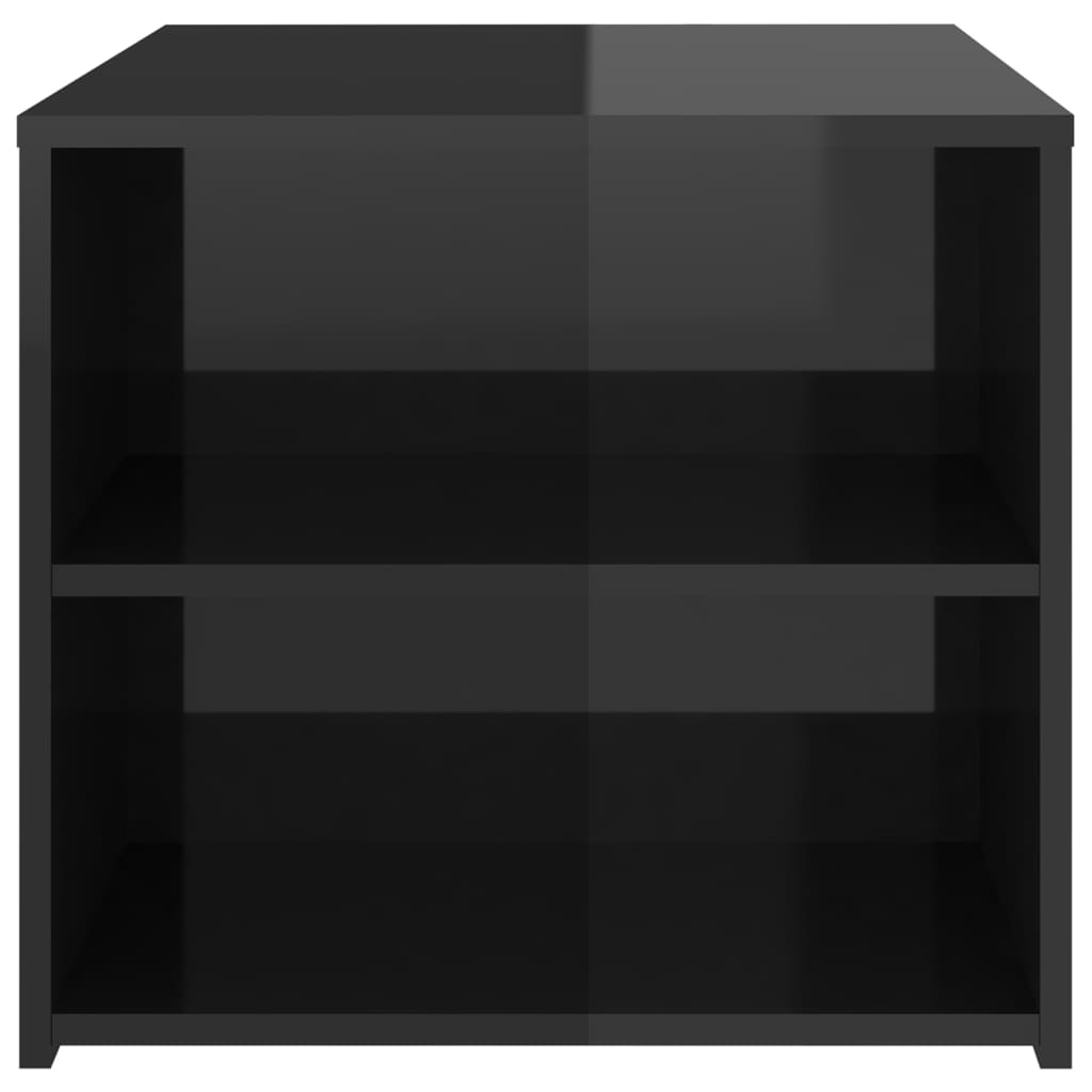 vidaXL Mesa de apoio 50x50x45 cm contraplacado preto brilhante