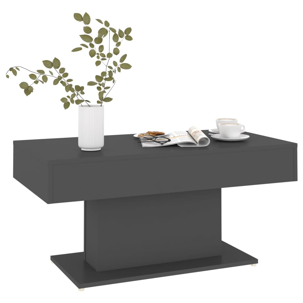 vidaXL Mesa de centro 96x50x45 cm contraplacado cinzento