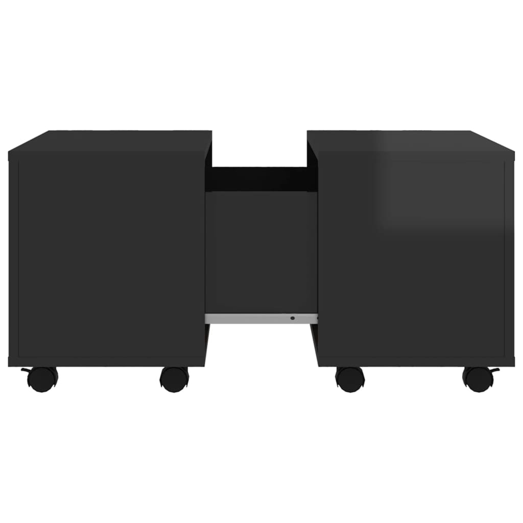 vidaXL Mesa de centro 60x60x38 cm contraplacado preto brilhante