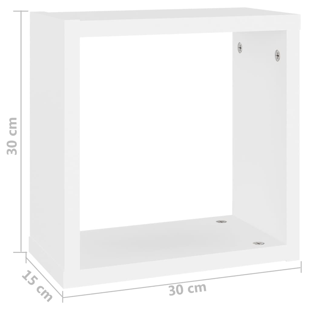 vidaXL Prateleiras de parede em forma de cubo 6 pcs 30x15x30cm branco