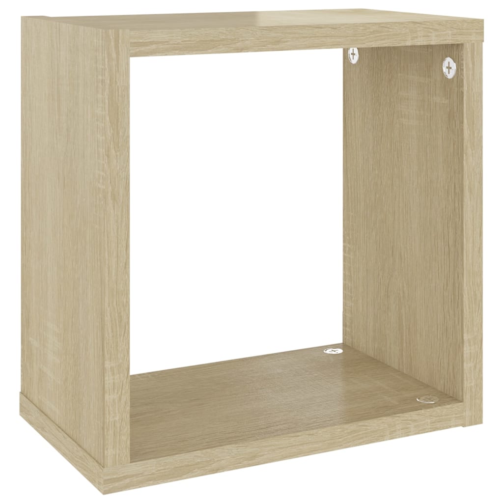 vidaXL Prateleiras de parede em forma de cubo 4 pcs 26x15x26 cm sonoma