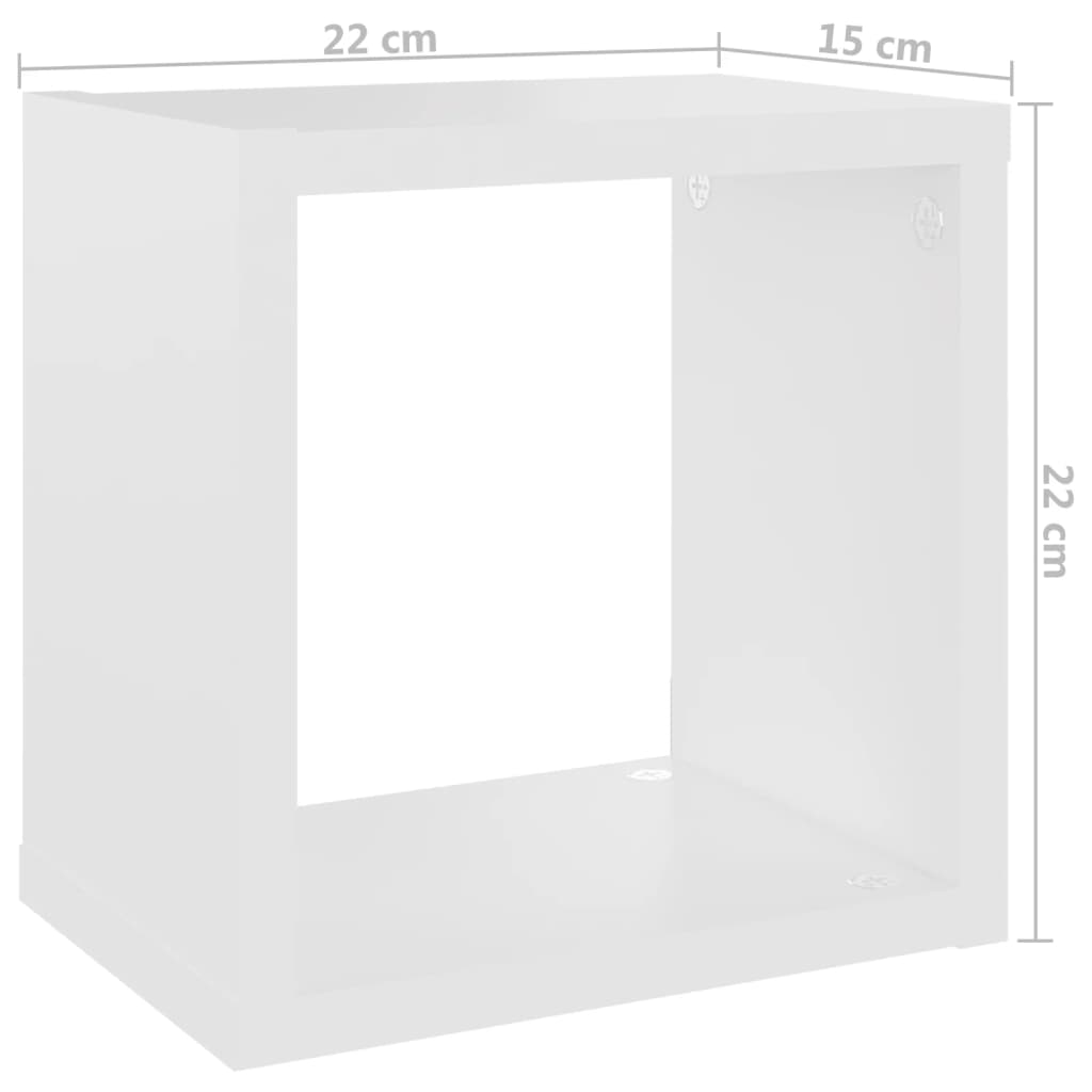 vidaXL Prateleiras de parede em forma de cubo 6 pcs 22x15x22 cm branco