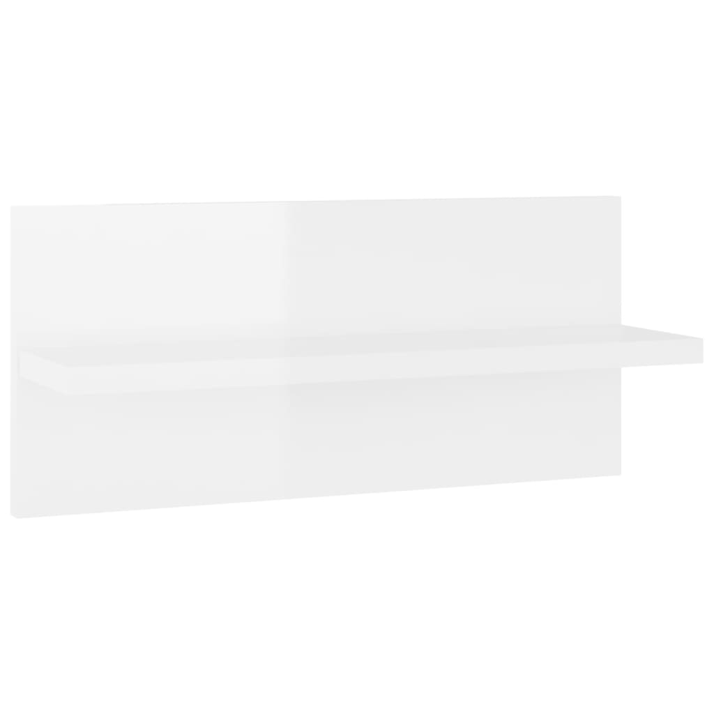 vidaXL Estantes de parede 4 pcs 40x11,5x18 cm branco brilhante