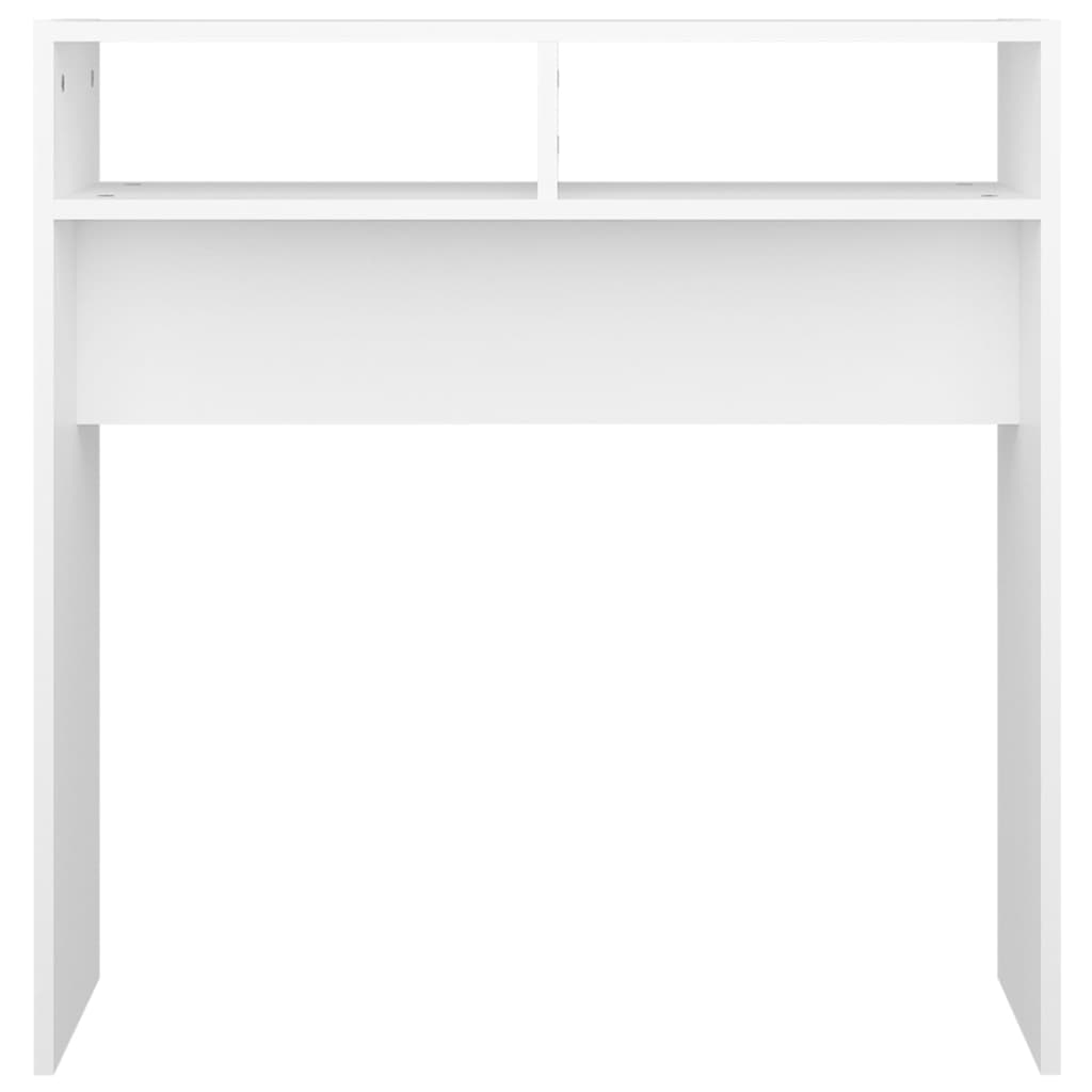 vidaXL Mesa consola 78x30x80 cm contraplacado branco