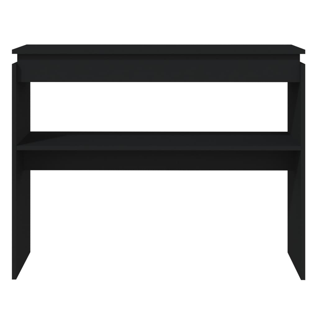 vidaXL Mesa consola 102x30x80 cm contraplacado preto