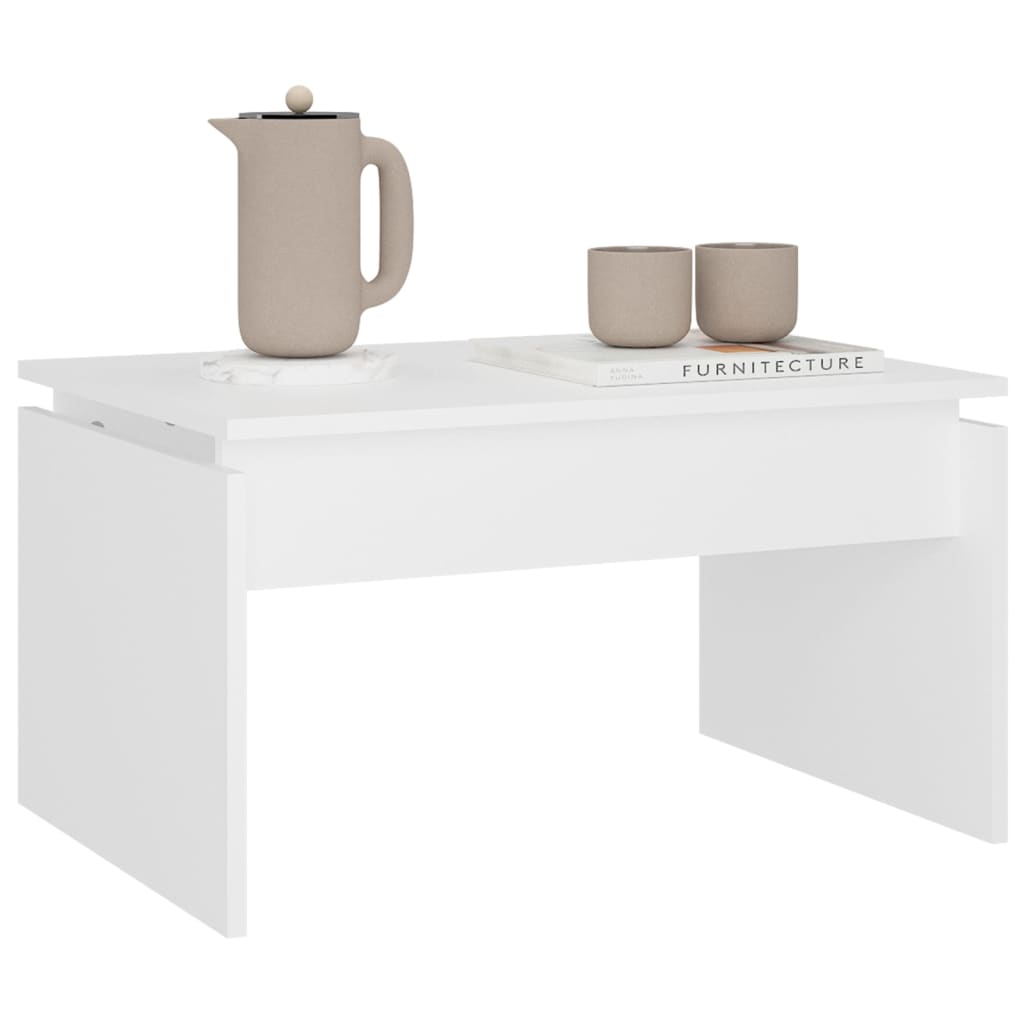 vidaXL Mesa de centro 68x50x38 cm contraplacado branco