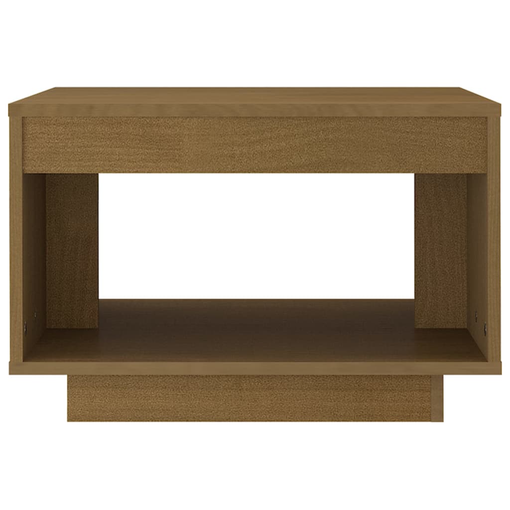 vidaXL Mesa de centro 50x50x33,5 cm pinho maciço castanho mel