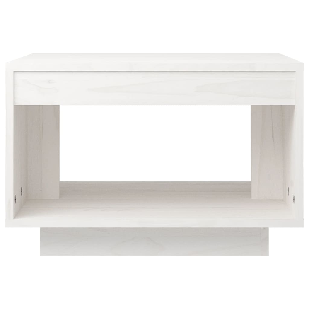 vidaXL Mesa de centro 50x50x33,5 cm madeira de pinho maciça branco