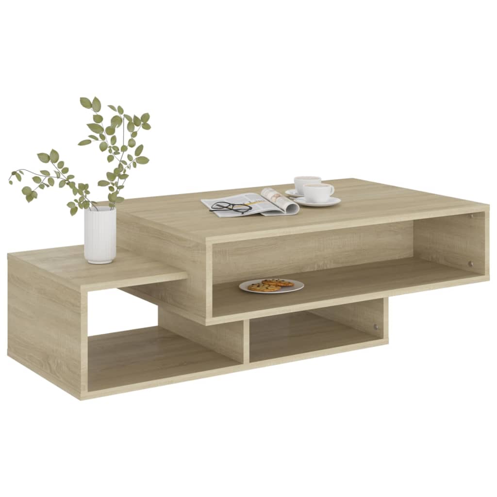 vidaXL Mesa de centro 105x55x32 cm contraplacado carvalho sonoma