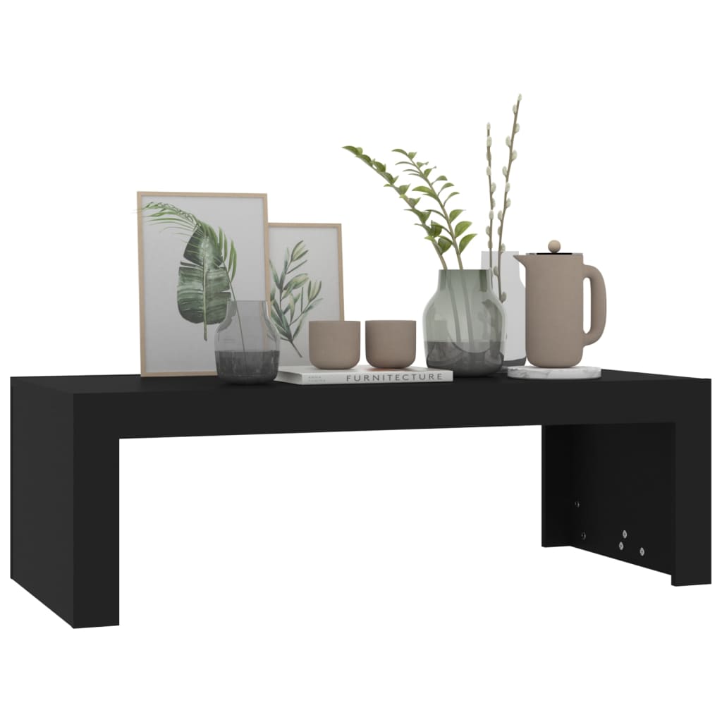 vidaXL Mesa de centro 110x50x35 cm contraplacado preto